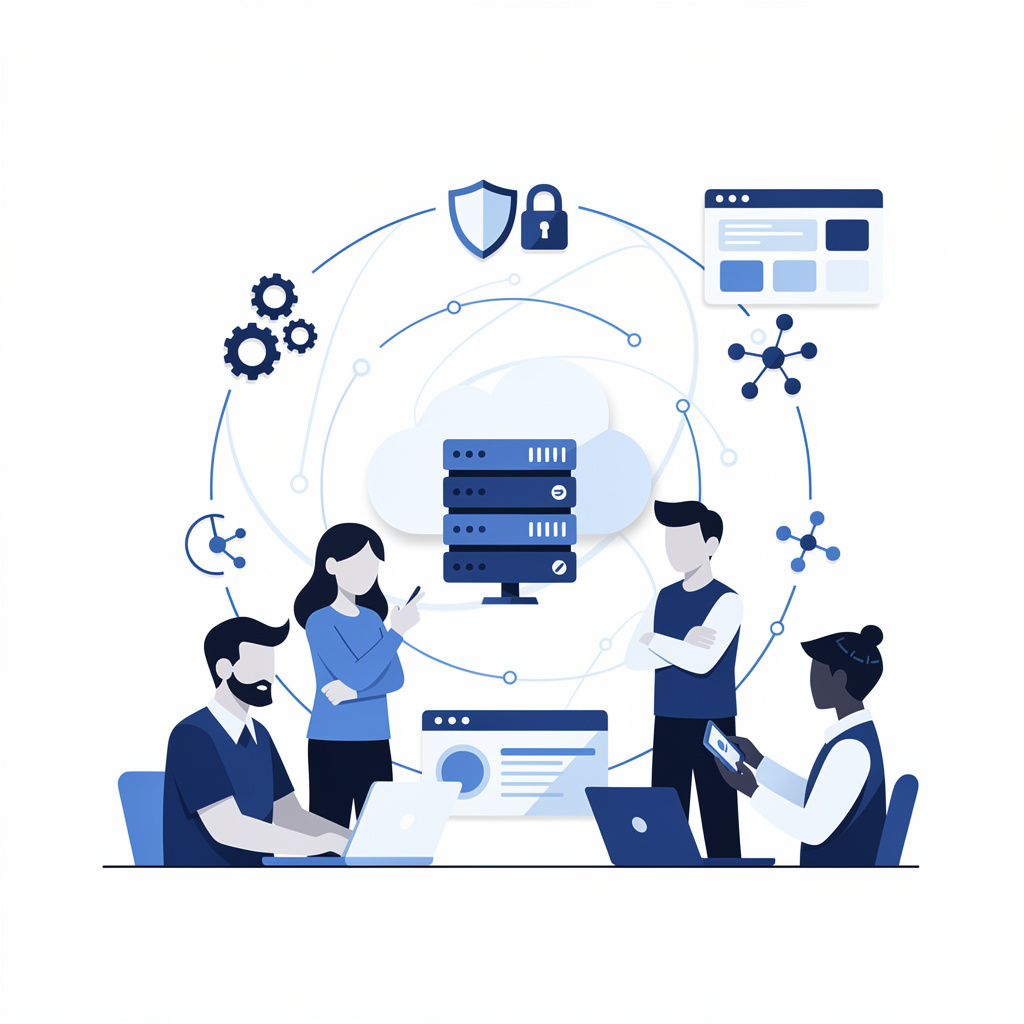 Ilustración de servicios de outsourcing IT